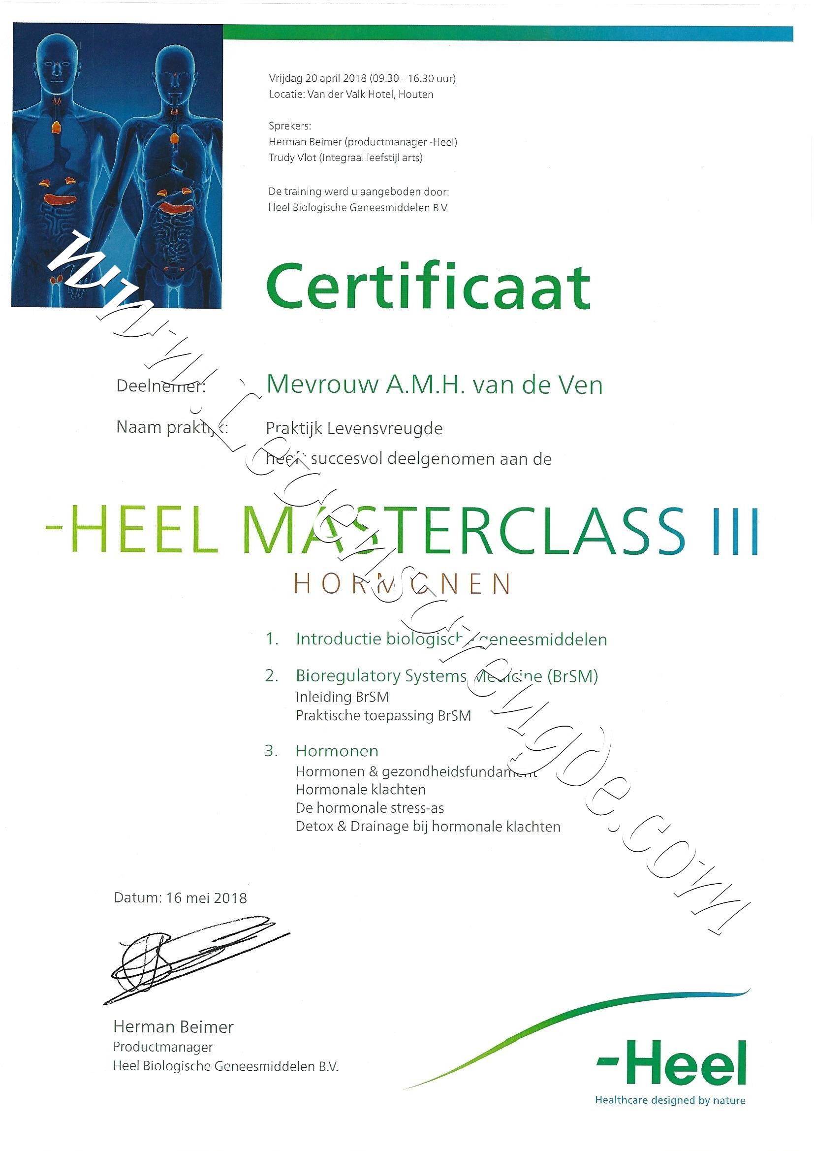 Hormonen - Heel Masterclass III